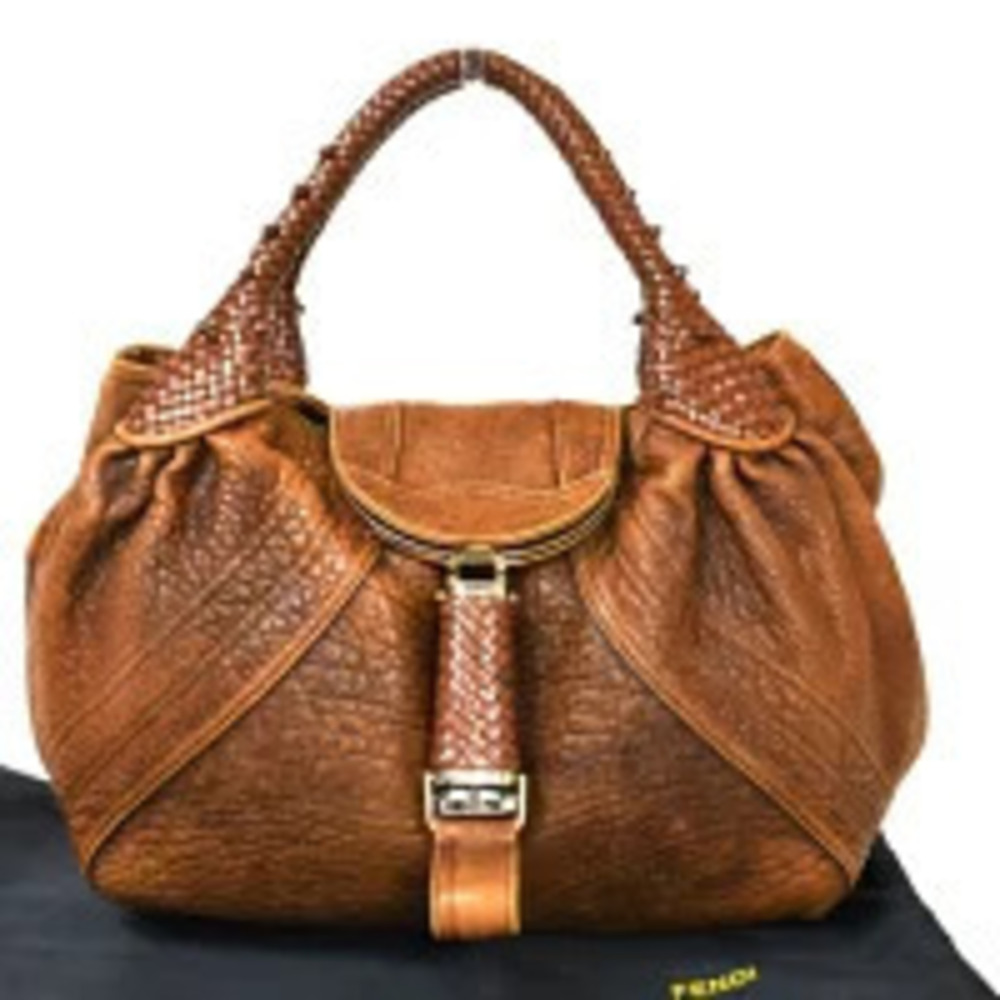 Fendi Spy Bag Shoulder Handbag Brown Leather
